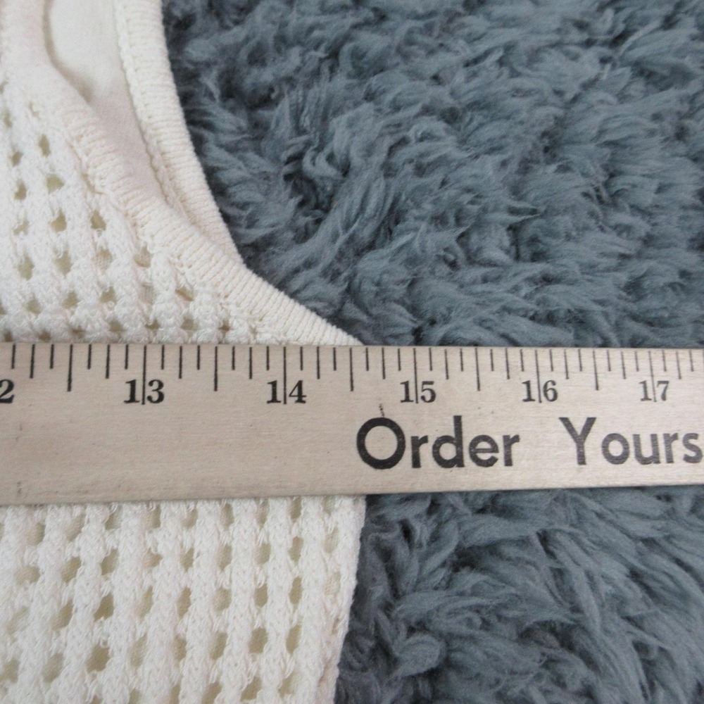 Z Supply Dress Womens M White Crochet Floral Maxi Tank Scoop Neck Lined NWT - Picture 3 of 16